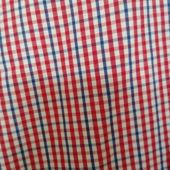 Lands' End Mens White Red Blue Plaid Button Down Shirt 100% cotton XL - Picture 3 of 13